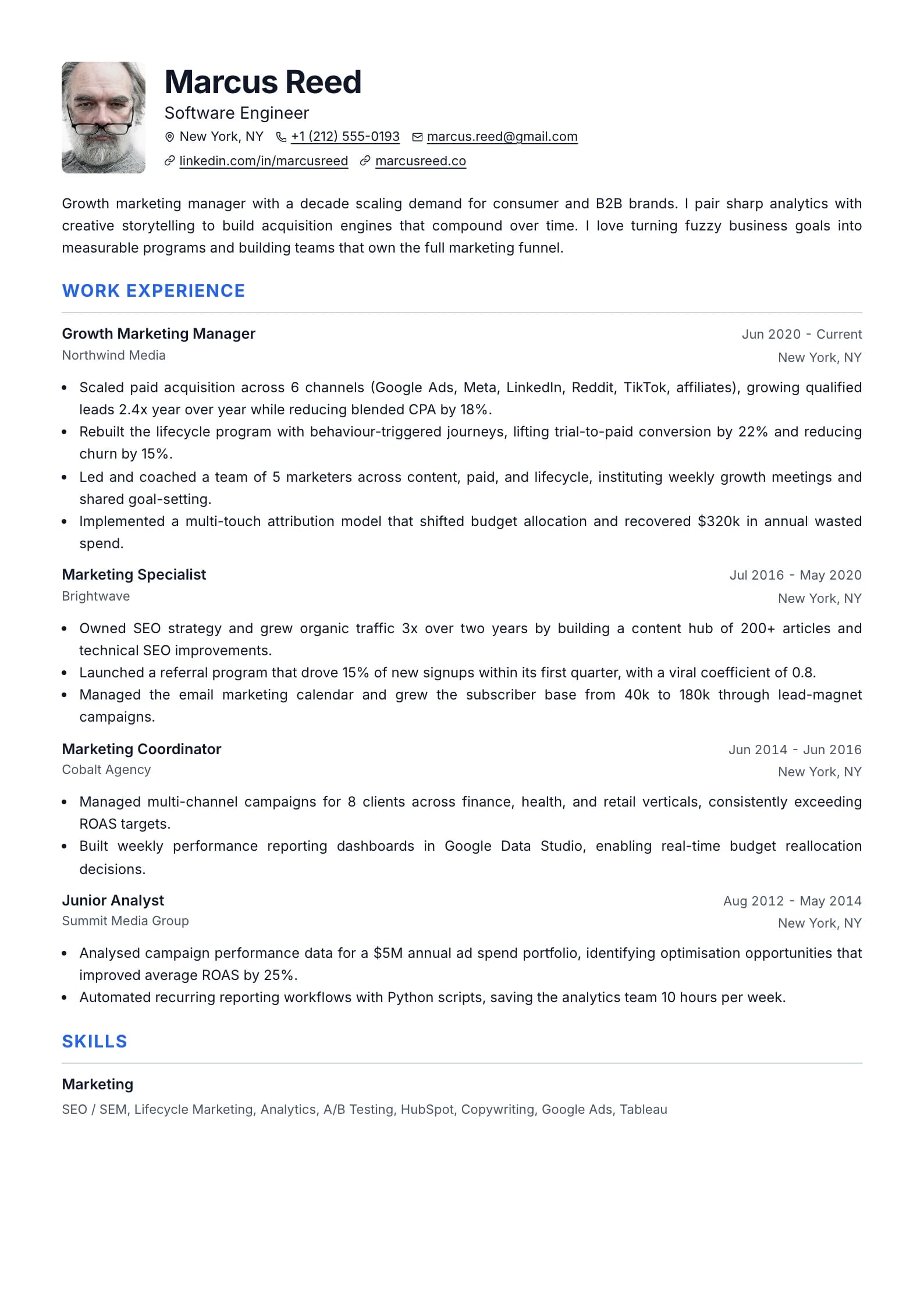 Classic Modern resume template